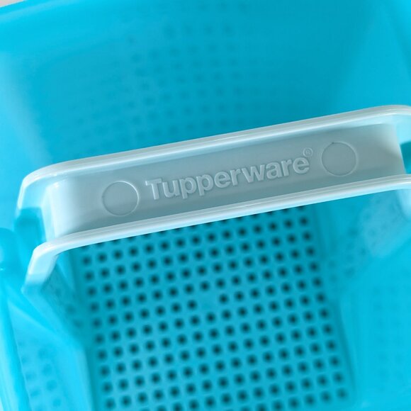 TUPPERWARE Pick A Deli Large Aqua Blue pickle keeper - Picture 3 of 13